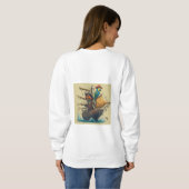 Sweatshirt bateau pirate avec perroquet (Dos entier)