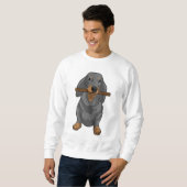 Sweatshirt Bâton Dachshund (Devant entier)