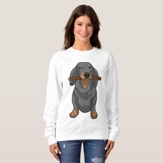 Sweatshirt Bâton Dachshund (Devant entier)