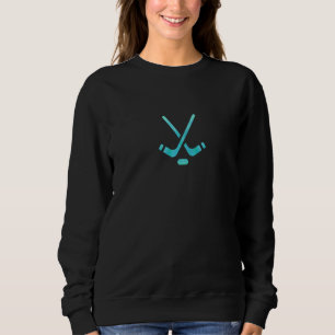 Sweatshirt Bâton De Hockey Et Camion Aquarelle Turquoise Pour