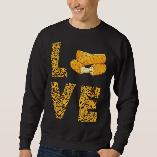 Sweatshirt Bâtons Mozzarella Leopard Love Cheese Sticks Alime (Devant)