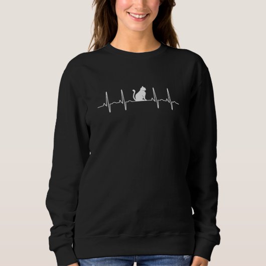 Sweatshirt Battement de coeur de chat (Devant)