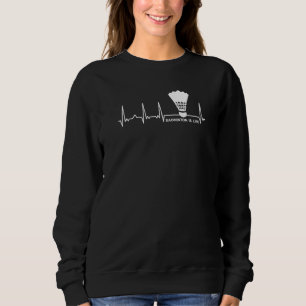 Sweatshirt Battement de cœur ECG joueur de badminton volant s