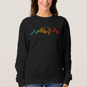Sweatshirt Battements de cœur des surfeurs Vagues Surf rétro 