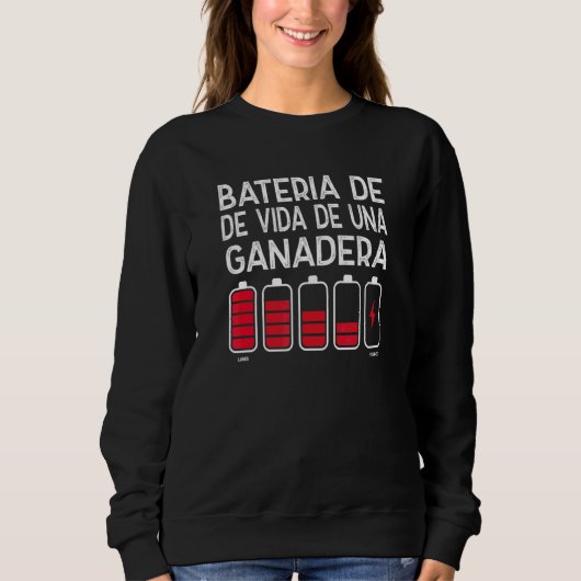 Sweatshirt Batterie de vie d'une éleveuse 1 (Devant)