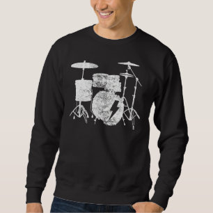 Sweatshirt Batterie tambour tambour Vintage Drumkit
