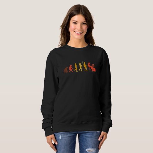 Sweatshirt Batteur d'évolution de tambour rétro (Devant entier)