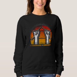 Sweatshirt Batteur tambour Vintage Retro Poings et tiges de t