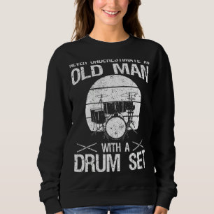 Sweatshirt Batteur vintage Pour Hommes Jeu De Drumming Pour F