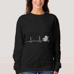 Sweatshirt Battle Fish Heart Line Heartbeat Pulse Ekg