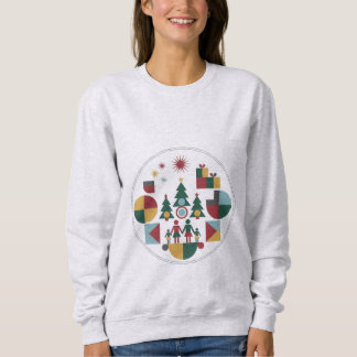 Sweatshirt Bauhaus Christmas Family Tee - Modern Geometric 