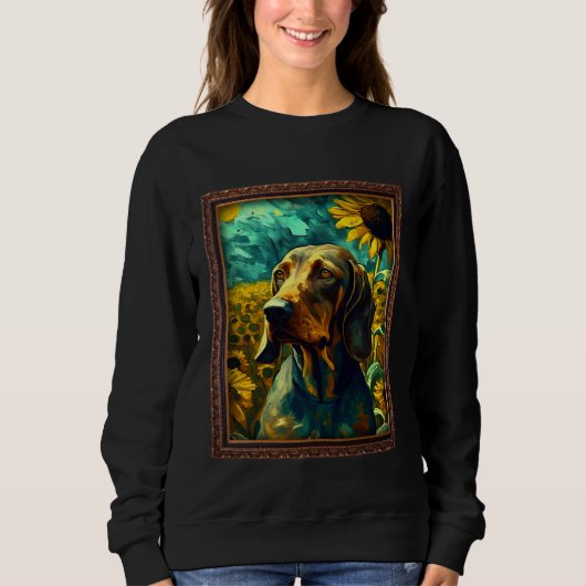 Sweatshirt Bavarian Mountain Scent Hound Painting Sunflower F (Devant)