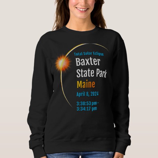 Sweatshirt Baxter State Park Maine ME Total Solar Eclipse 202 (Devant)