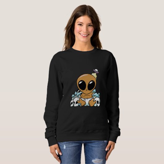 Sweatshirt bay alien space aliens cute ufo (Devant entier)