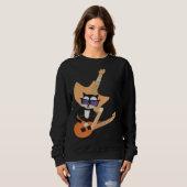 Sweatshirt Be a Cat That is Cool Playing Guitar Abstract (Devant entier)