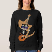 Sweatshirt Be a Cat That is Cool Playing Guitar Abstract (Devant)