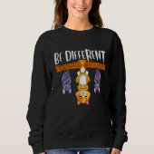 Sweatshirt Be different cat with bat on a branch white (Devant)