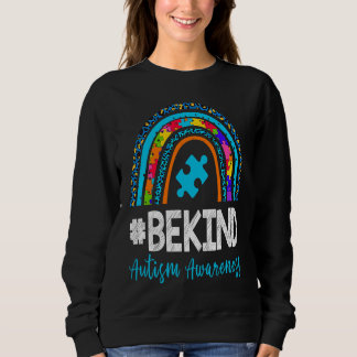 Sweatshirt Be Kind Autism Awareness Leopard Rainbow Puzzle Gi