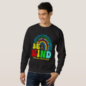 Sweatshirt Be Kind Autism Awareness Love Heart Leopard Rainbo (Devant entier)