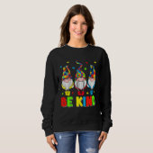Sweatshirt Be Kind Autism Awareness Month Cute Gnomes Men Wom (Devant entier)
