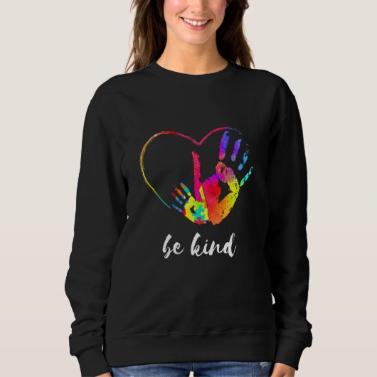 Sweatshirt Be Kind Cute Puzzle Mois de la Sensibilisation sur (Devant)