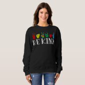 Sweatshirt Be Kind Hand Sign Autism Awareness Month For Kid M (Devant entier)