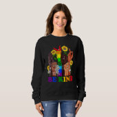 Sweatshirt Be Kind Sign Language Rainbow Kindness Equality LG (Devant entier)