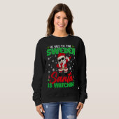 Sweatshirt Be Nice To The Sweden Christmas Dabbing Santa Fami (Devant entier)
