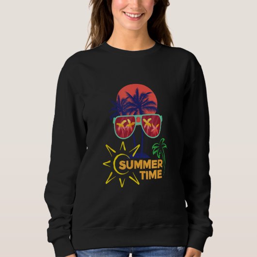 Sweatshirt Beach for Women Hawaiian GraphicSunshine Summer Va (Devant)