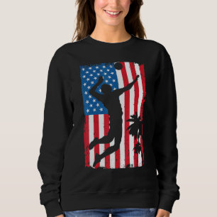 Sweatshirt Beach Volleyball Américain Drapeau Etats-Unis Spor