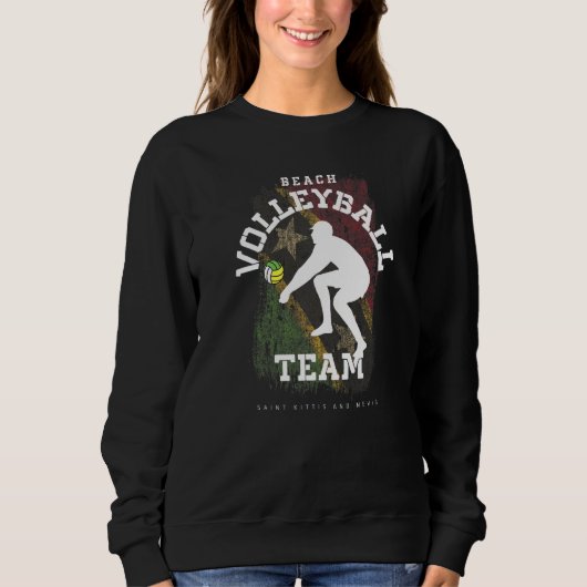 Sweatshirt Beach Volleyball St Kittis & Nevis Drapeau Volleyb (Devant)