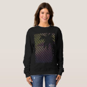 Sweatshirt Beach With Sunset Stripes And Palm Trees (Devant entier)