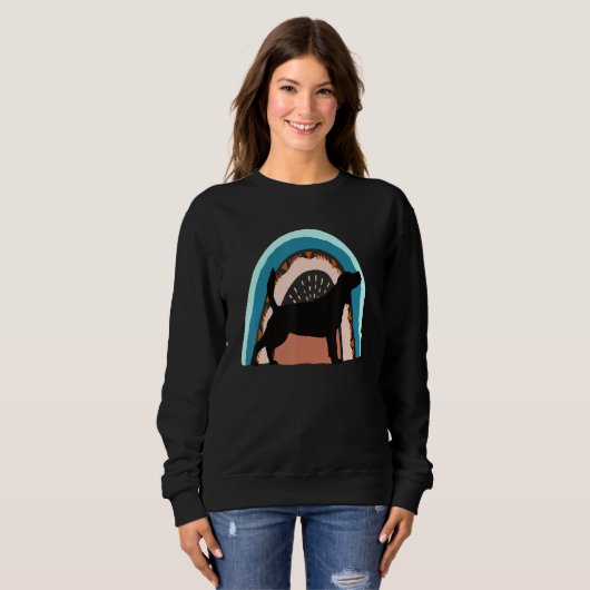 Sweatshirt Beagel Dog With Patterned Rainbow (Devant entier)