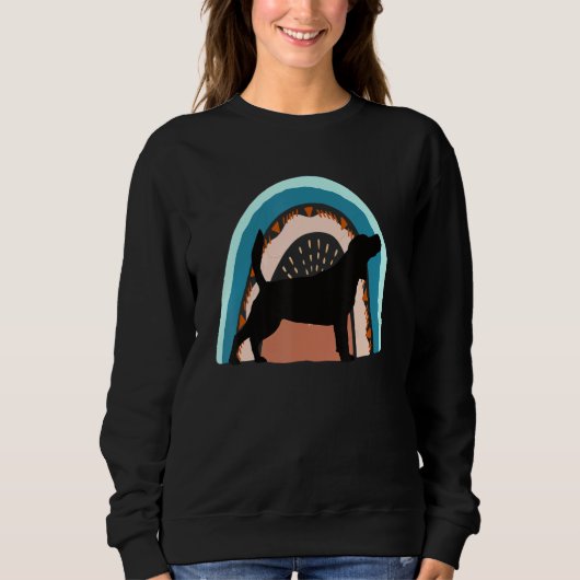 Sweatshirt Beagel Dog With Patterned Rainbow (Devant)