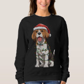 Sweatshirt Beagle Avec Santa Hat Noël Thème Beagle Amour (Devant)