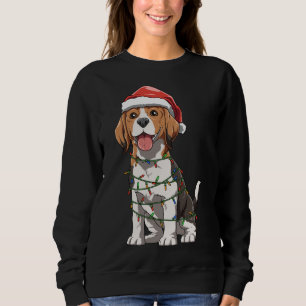 Sweatshirt Beagle Avec Santa Hat Noël Thème Beagle Amour