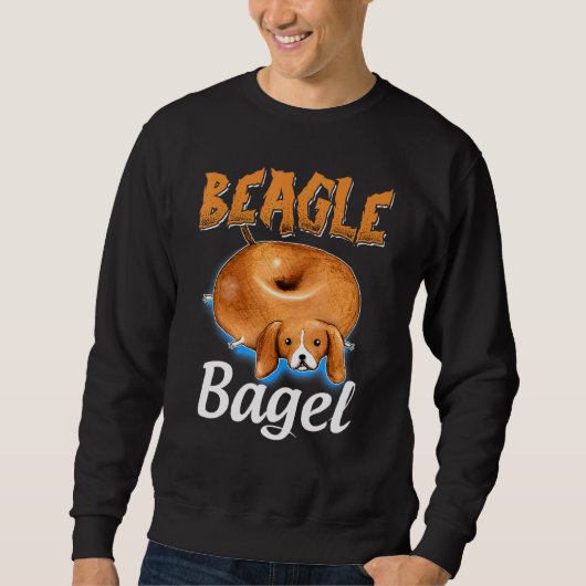 Sweatshirt Beagle Bagel Beagle Bagel de chien Pain mignon ani (Devant)
