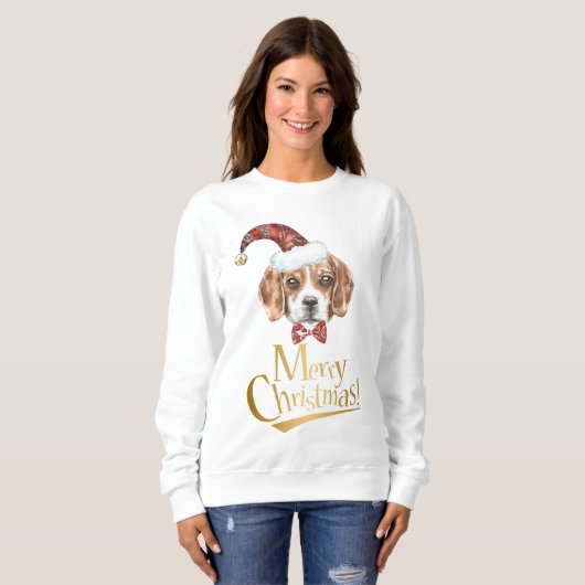 Sweatshirt beagle de Noël (Devant entier)