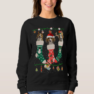Sweatshirt Beagle De Noël Mignonne Dans Sock Xmas Reindeer Pè