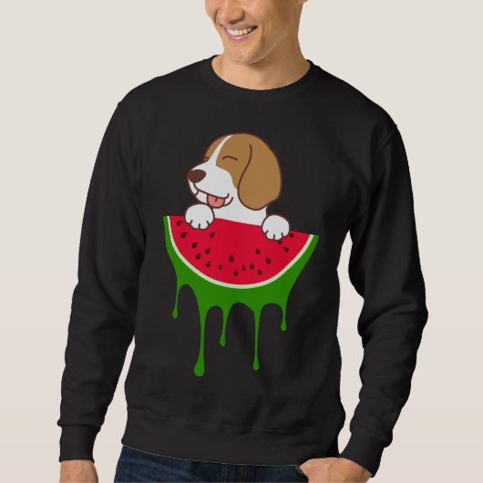 Sweatshirt Beagle de pastèque, Amoureux des chiens, Fruits d' (Devant)