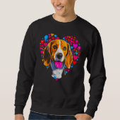 Sweatshirt Beagle Dog Red Heart (Devant)