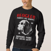 Sweatshirt Beagle Dogs Makes Me Happy Beagle (Devant)