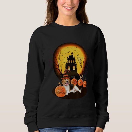 Sweatshirt Beagle Halloween For Kids Mom Dad Love Dog (Devant)