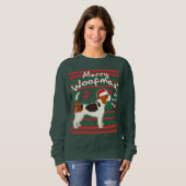 Sweatshirt Beagle Joyeux Woofmas Vilain Chandail de Noël (Devant entier)