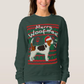 Sweatshirt Beagle Joyeux Woofmas Vilain Chandail de Noël (Devant)