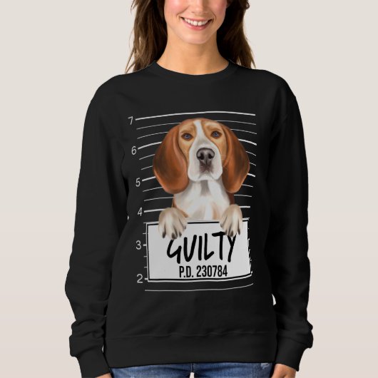 Sweatshirt Beagle Mugshot Coupable Chien (Devant)
