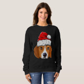 Sweatshirt Beagle Noël Chien Santa Chapeau Noël Garçons Enfan (Devant entier)