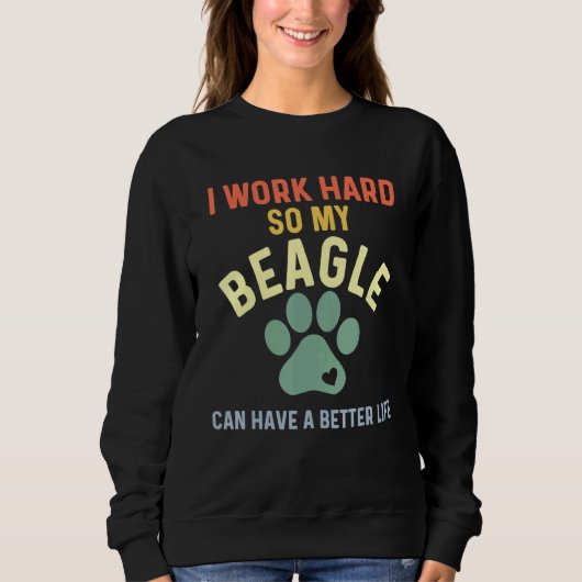 Sweatshirt Beagle Papa Retro Beagle Pour Hommes Je Travaille (Devant)