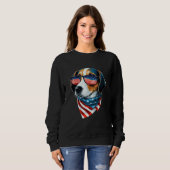 Sweatshirt Beagle Patriotic Pup Celebrating USA (Devant entier)
