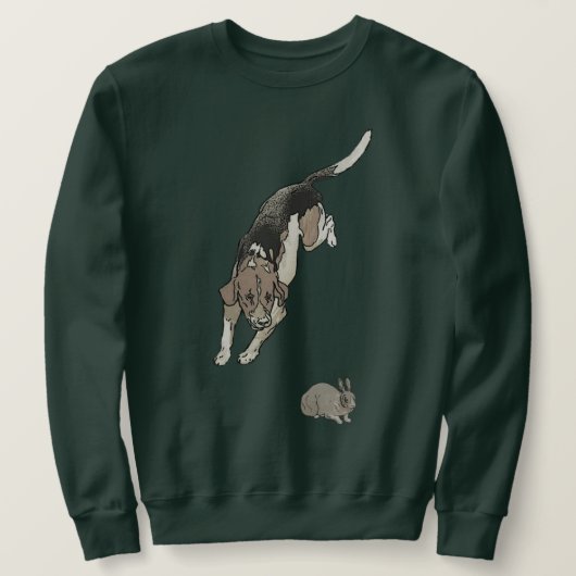 Sweatshirt Beagle pourchasser le lapin (Design devant)